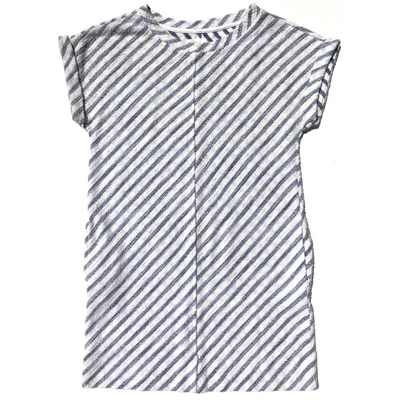 Lou & Grey | Dresses | Lou Grey Loft Striped Terry Knit Dress Size Small S  Blue White Pockets Beach | Poshmark
